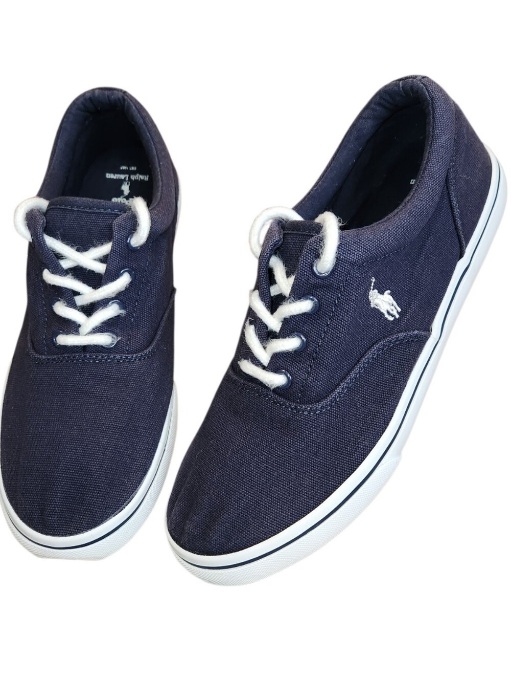 POLO Ralph Lauren Navy Keaton Canvas Sneakers Men's Size 6.5/Women's Size 8-8.5
